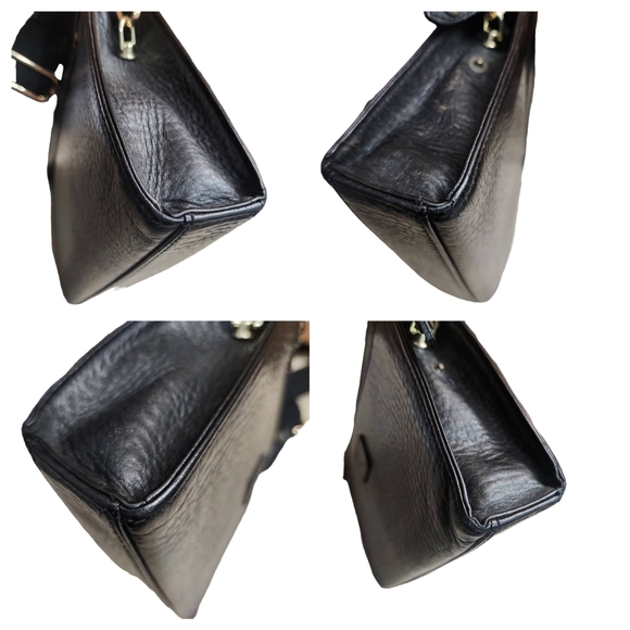 Authentic black leather vintage BURBERRY'S clutch converted to crossbody bag - Picture 6 of 9